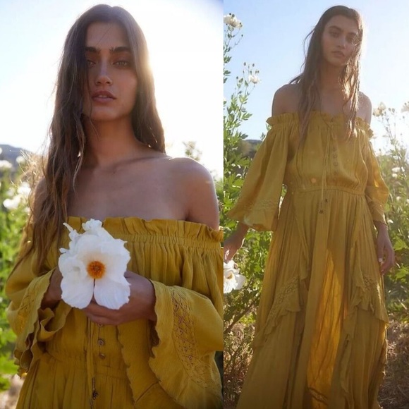 Free People Beach Bliss Lace Crochet Maxi Dress - Picture 7 of 7